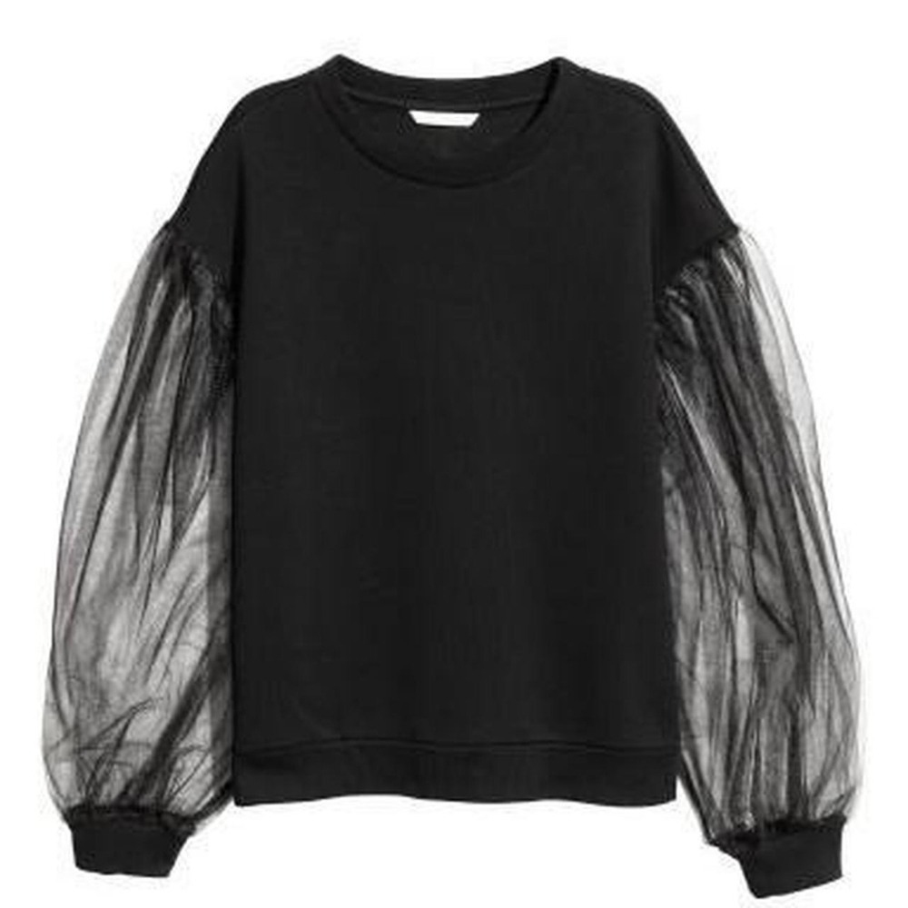 ✅ EXCELLENT CONDITION: H&M Sweatshirt with Tulle Sleeve